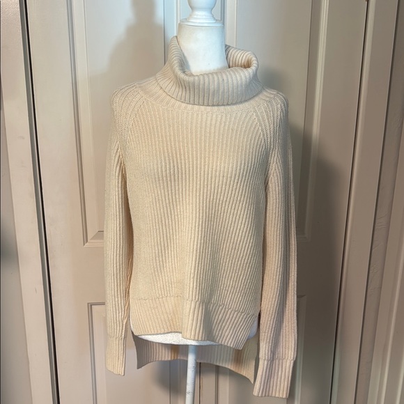 Free People Sweaters - Free People Cream Chunky Knit Turtleneck Sweater